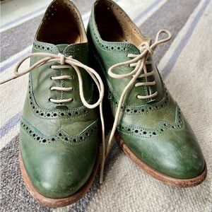 Frye Green Leather Women's Brogues